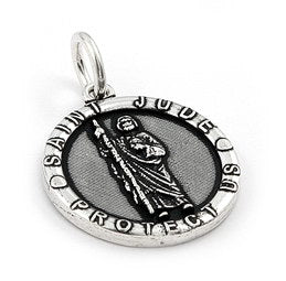 Sterling Silver Saint Jude Protect Us Pendant