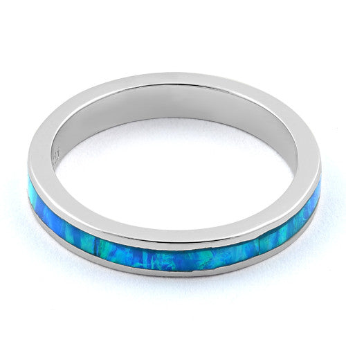 Sterling Silver Seamless Lab Opal Ring