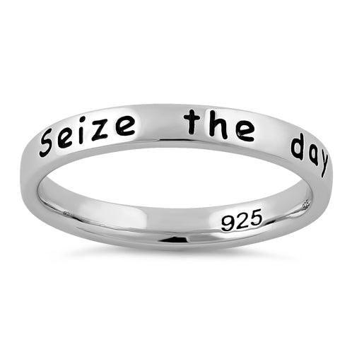 Sterling Silver "Seize the day Carpe Diem" Ring