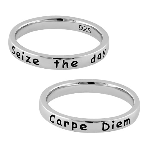 Sterling Silver "Seize the day Carpe Diem" Ring