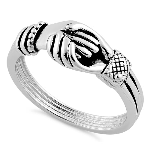 Sterling Silver Shakehands Ring