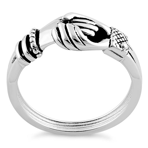 Sterling Silver Shakehands Ring