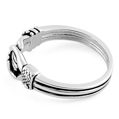 Sterling Silver Shakehands Ring