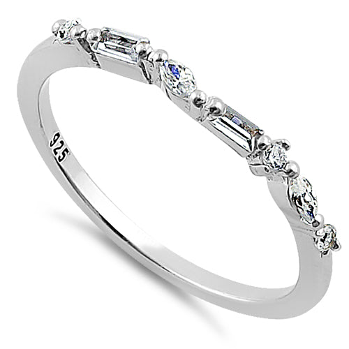 Sterling Silver Simple Cluster Clear CZ Ring