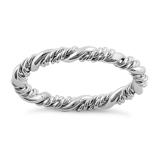 Sterling Silver Simple Rope Twist Ring
