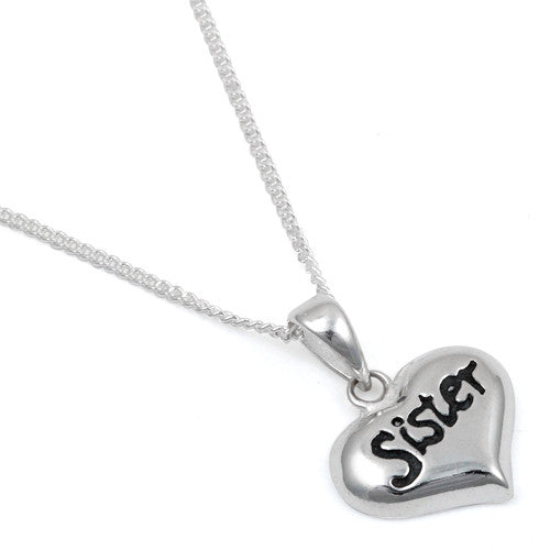 Sterling Silver "Sister" Charm 16" Necklace