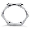 Sterling Silver Six Sided Black CZ Ring