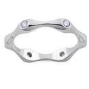 Sterling Silver Six Sided Clear CZ Ring