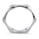 Sterling Silver Six Sided Clear CZ Ring