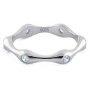 Sterling Silver Six Sided Clear CZ Ring