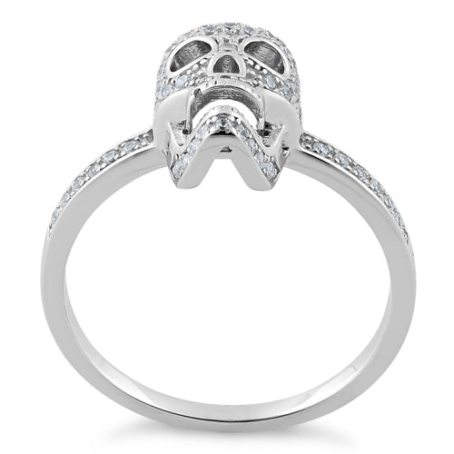 Sterling Silver Skull CZ Ring