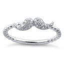 Sterling Silver Small Love Birds Kissing CZ Ring