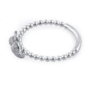 Sterling Silver Small Love Birds Kissing CZ Ring