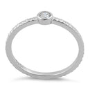 Sterling Silver Small Round Cut Clear CZ Ring