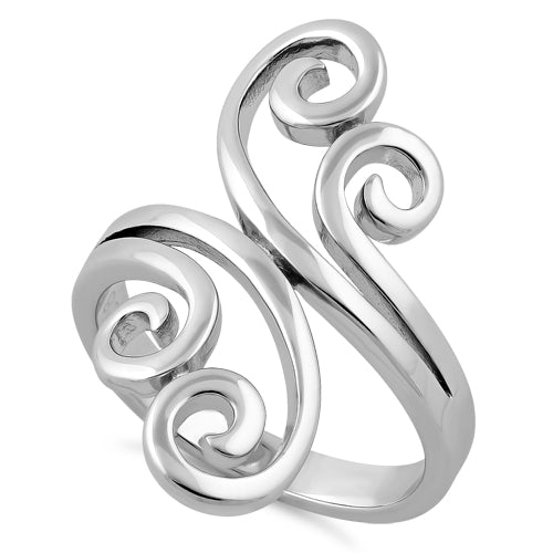 Sterling Silver Split Swirl Ring