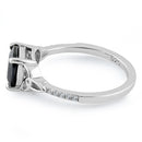 Sterling Silver Square Black Celtic CZ Ring