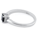 Sterling Silver Square Black CZ Ring