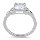 Sterling Silver Square Clear Celtic CZ Ring