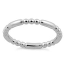 Rhodium Plated Stackable Bead and Bar Ring