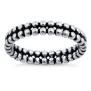 Sterling Silver Stackable Double Bead Eternity Ring