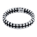 Sterling Silver Stackable Double Bead Eternity Ring