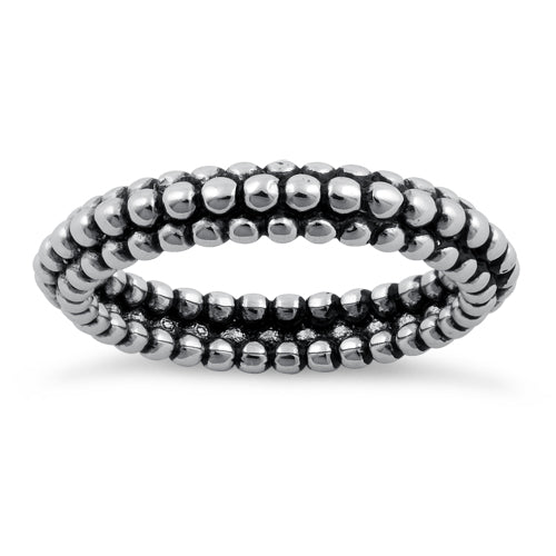 Sterling Silver Stackable Pebbles Eternity Ring