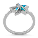 Sterling Silver Star Lab Opal CZ Ring