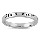 Sterling Silver "Start every day with a smile" Ring