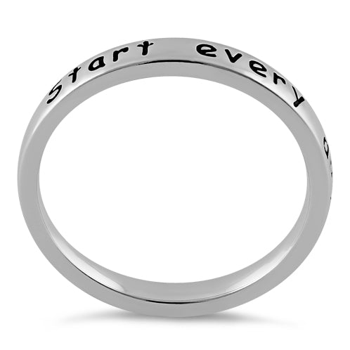 Sterling Silver "Start every day with a smile" Ring