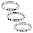 Sterling Silver "Start every day with a smile" Ring