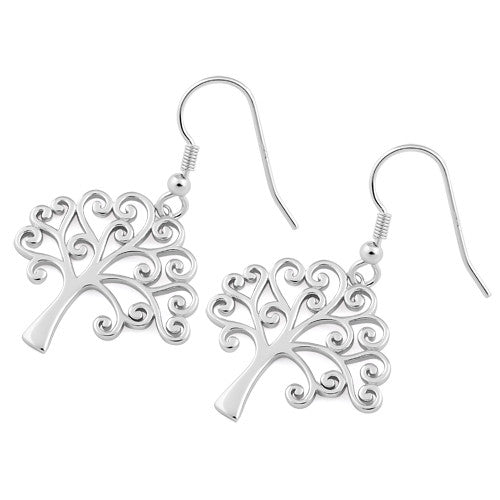 Sterling Silver Storybook Tree of Life Hook Earrings