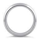 Sterling Silver Striped Wedding Band Ring 8mm