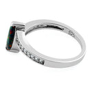 Sterling Silver Stylish Black Lab Opal Marquise Cut & Clear CZ Ring