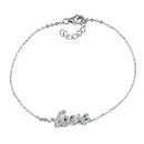 Sterling Silver Stylish 'Love' Clear CZ Bracelet