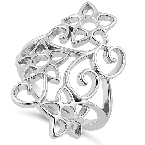 Sterling Silver Summer Flowers Ring