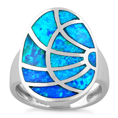 Sterling Silver Sunrise Lab Opal Ring