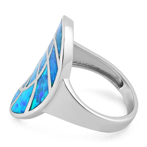 Sterling Silver Sunrise Lab Opal Ring