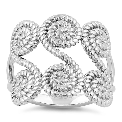 Sterling Silver Sweet Rope Swirls Ring