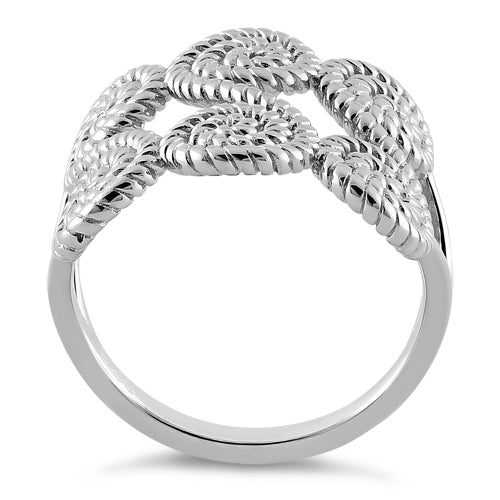 Sterling Silver Sweet Rope Swirls Ring