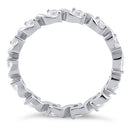 Sterling Silver Swirl Clear Eternity CZ Ring