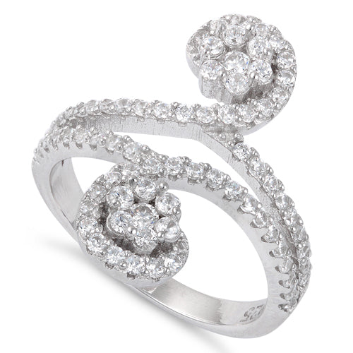 Sterling Silver Swirl CZ Ring