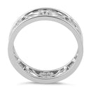 Sterling Silver Swirl Floral Band Ring