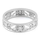 Sterling Silver Swirl Floral Band Ring