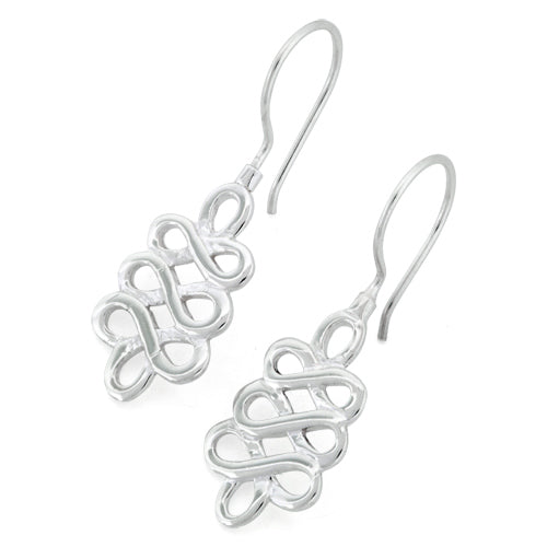 Sterling Silver Swirl Infinity Pattern Hook Earrings