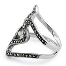 Sterling Silver Swirl Marcasite Ring