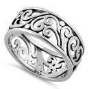 Sterling Silver Swirls Band Ring