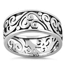 Sterling Silver Swirls Band Ring