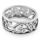 Sterling Silver Swirls Band Ring