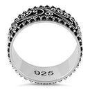 Sterling Silver Swirls Beads Band Ring