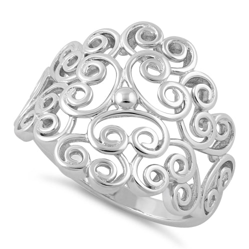 Sterling Silver Swirls Ring